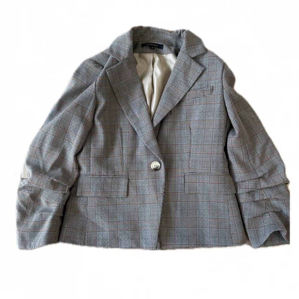 Olivaceous Scrunched Sleeve Blazer